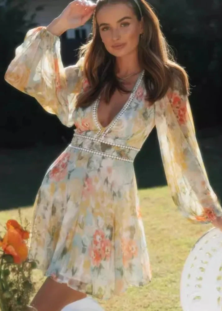 Robe courte en mousseline