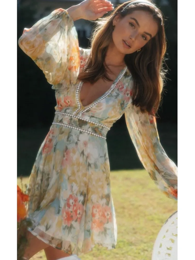 Robe courte en mousseline