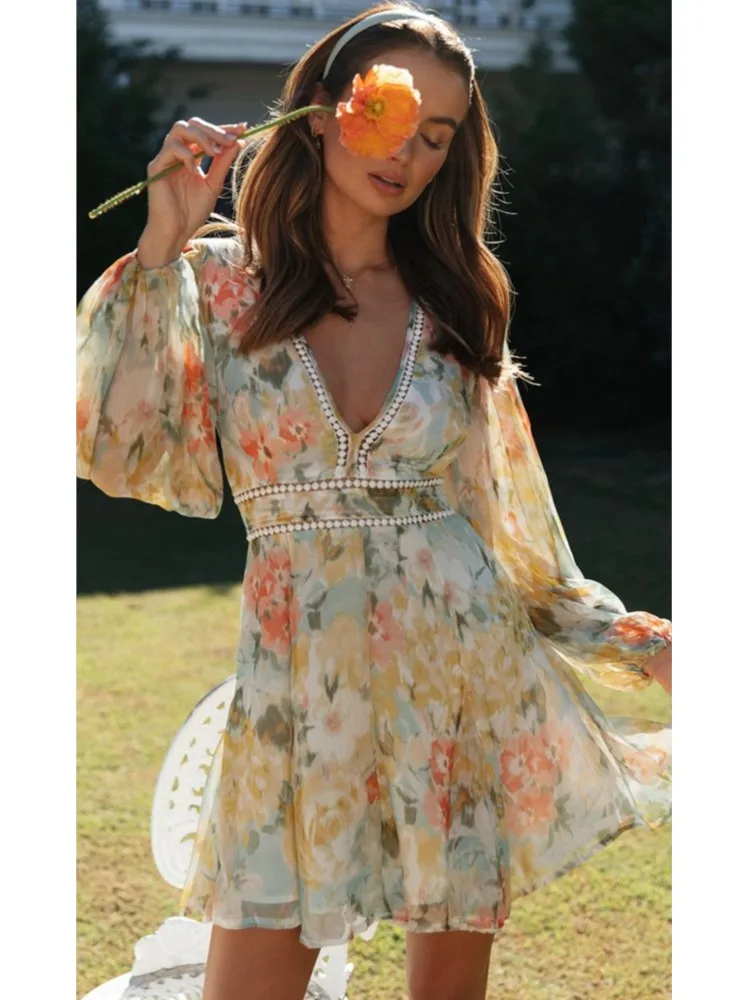 Robe courte en mousseline