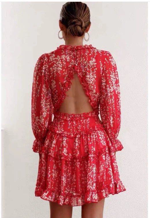 Robe mi-longue florale blanche