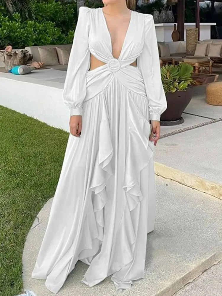 Robe Lanterne Satin Vert