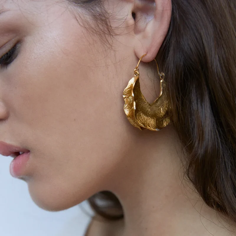Boucles d'oreilles feuilles or