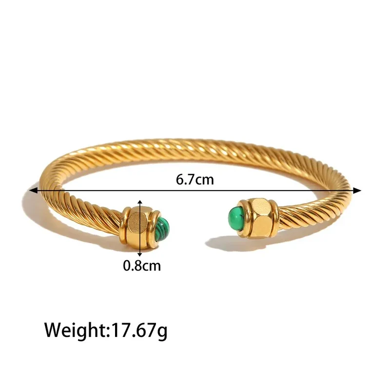 Bracelet en fil torsadé pierre naturelle