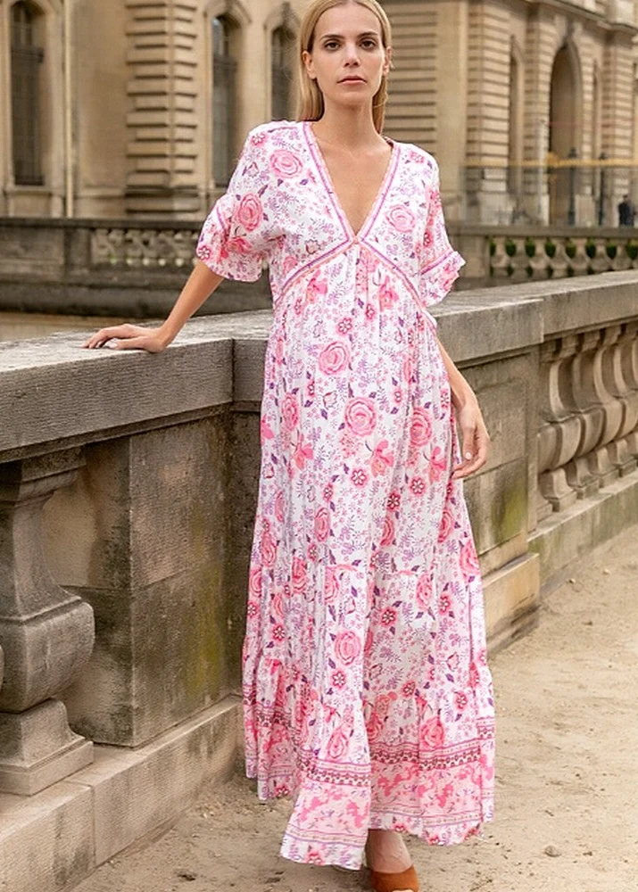 Robe Rose Bohème Chic