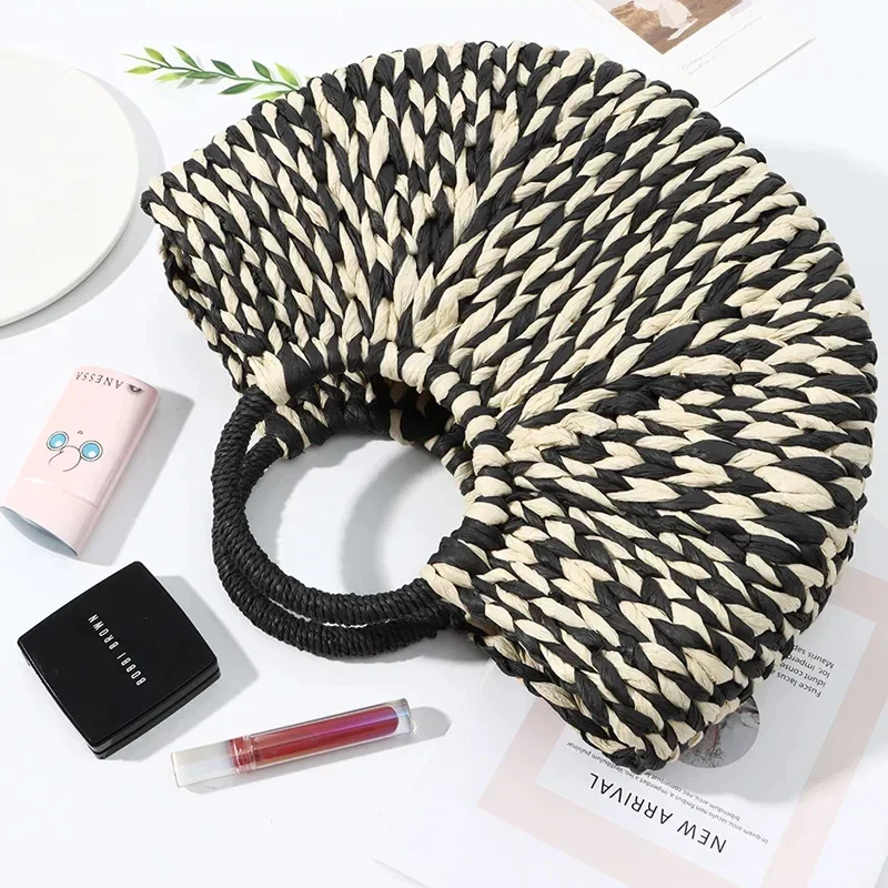 Sac Panier Osier Rond Marron