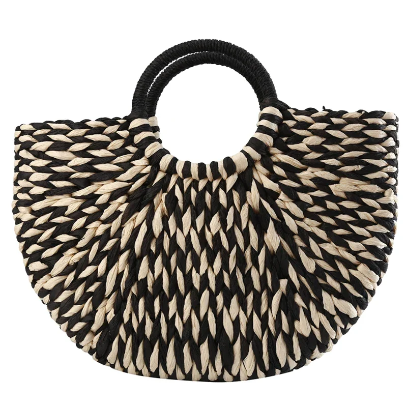Sac Panier Osier Rond Marron