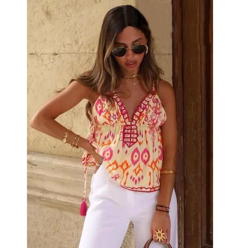 Top motif aztèque Bohème