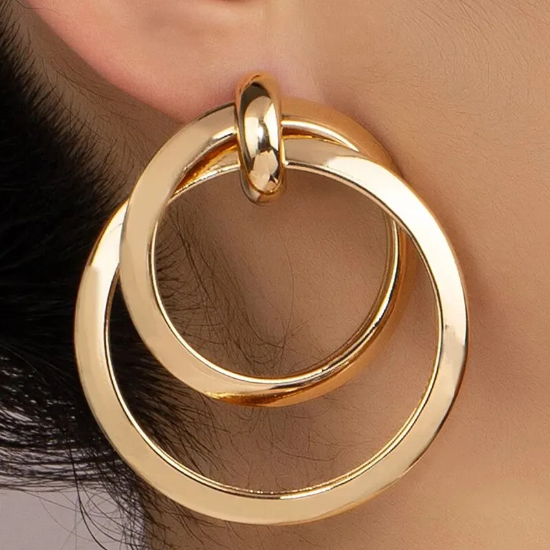 Boucles d'Oreilles Double Rond Femme