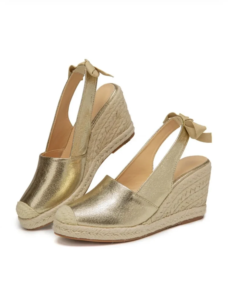 Sandales à talons compensées en espadrille