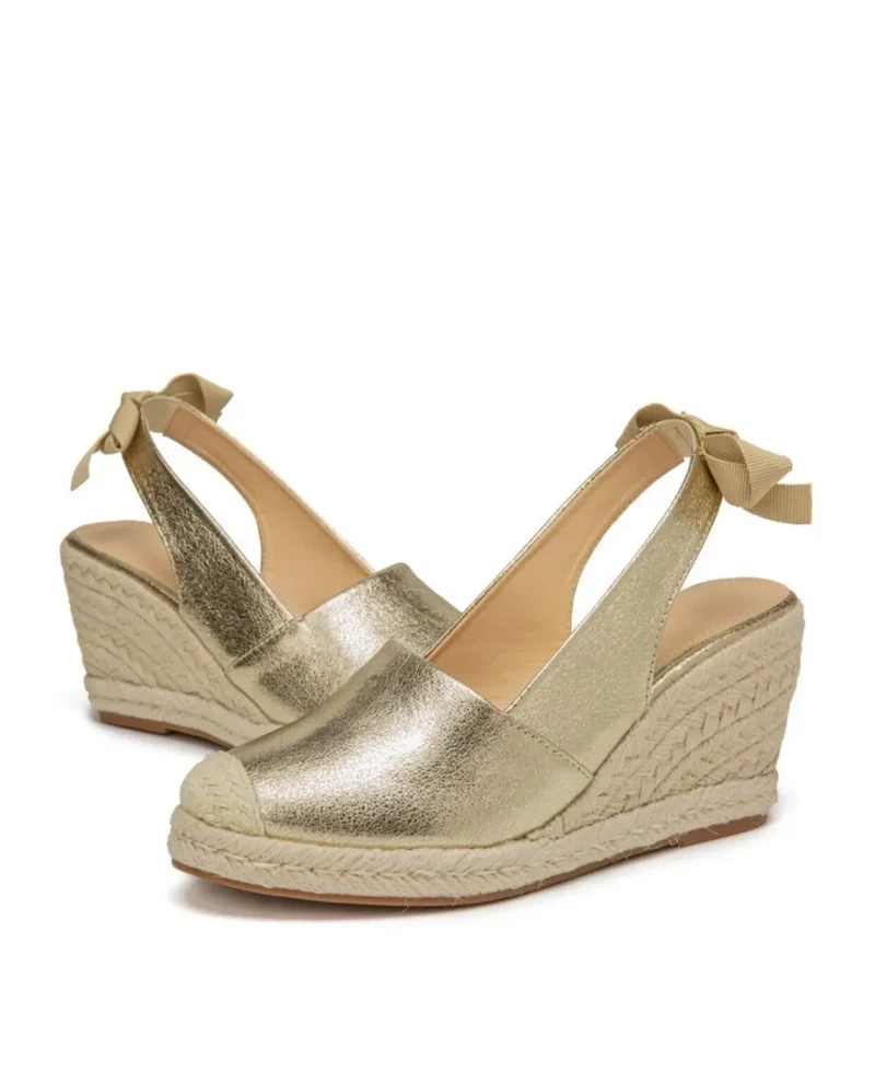 Sandales à talons compensées en espadrille