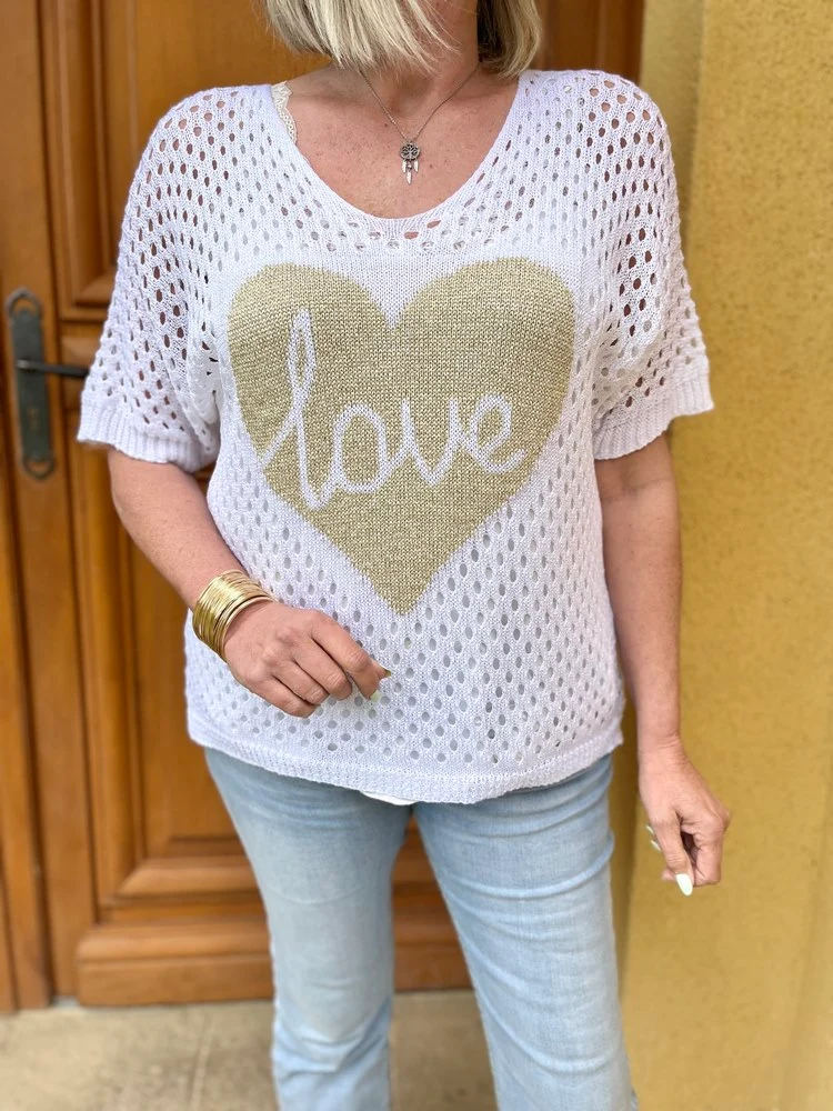 Pull ajouré Love