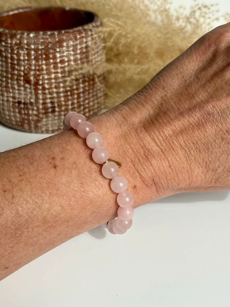 Bracelet pierres naturelles rose