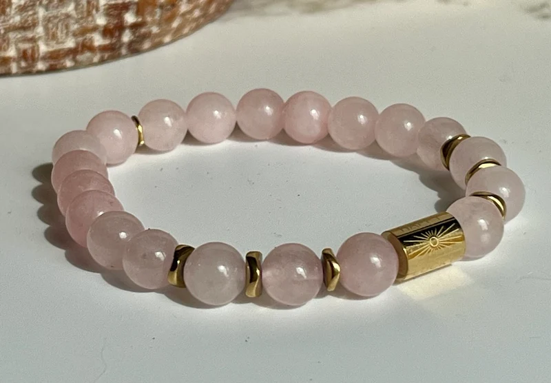 Bracelet pierres naturelles rose