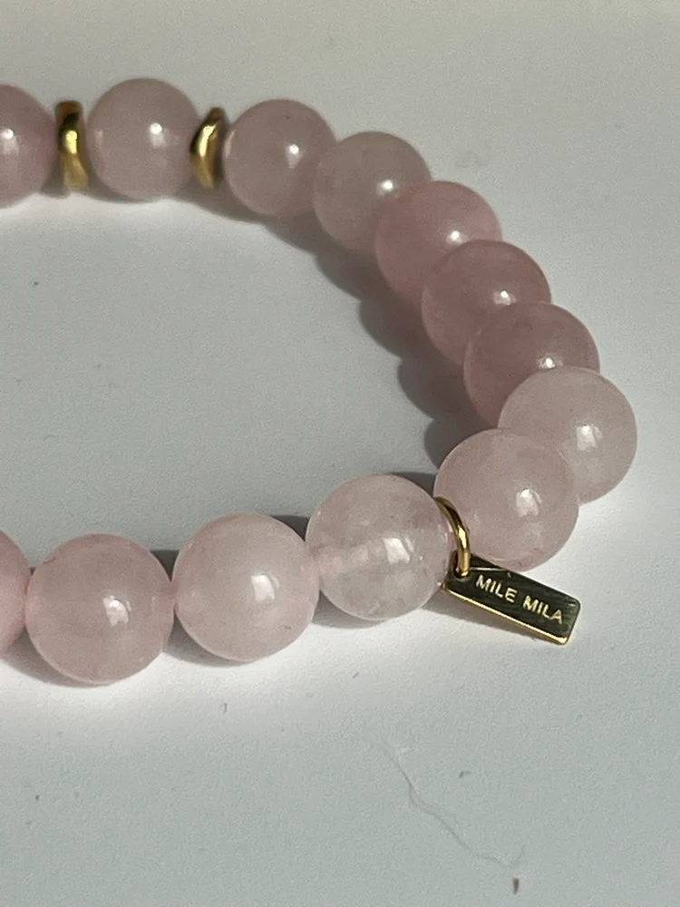 Bracelet pierres naturelles rose