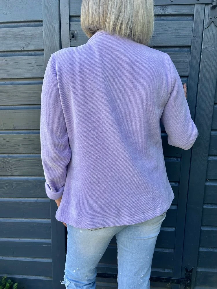 Veste tailleur en velours Sandra lilas