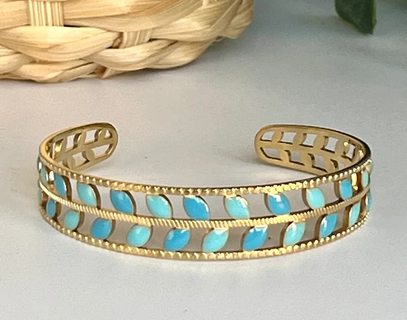 Bracelet manchette Tom bleu