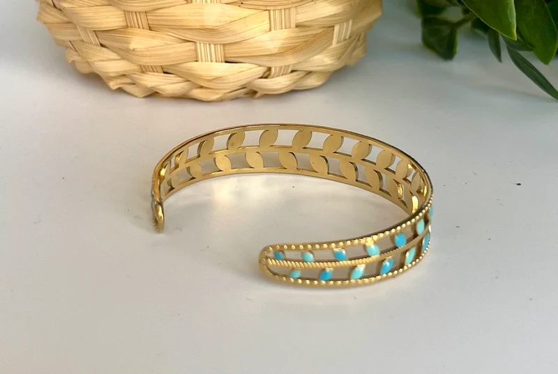 Bracelet manchette Tom bleu