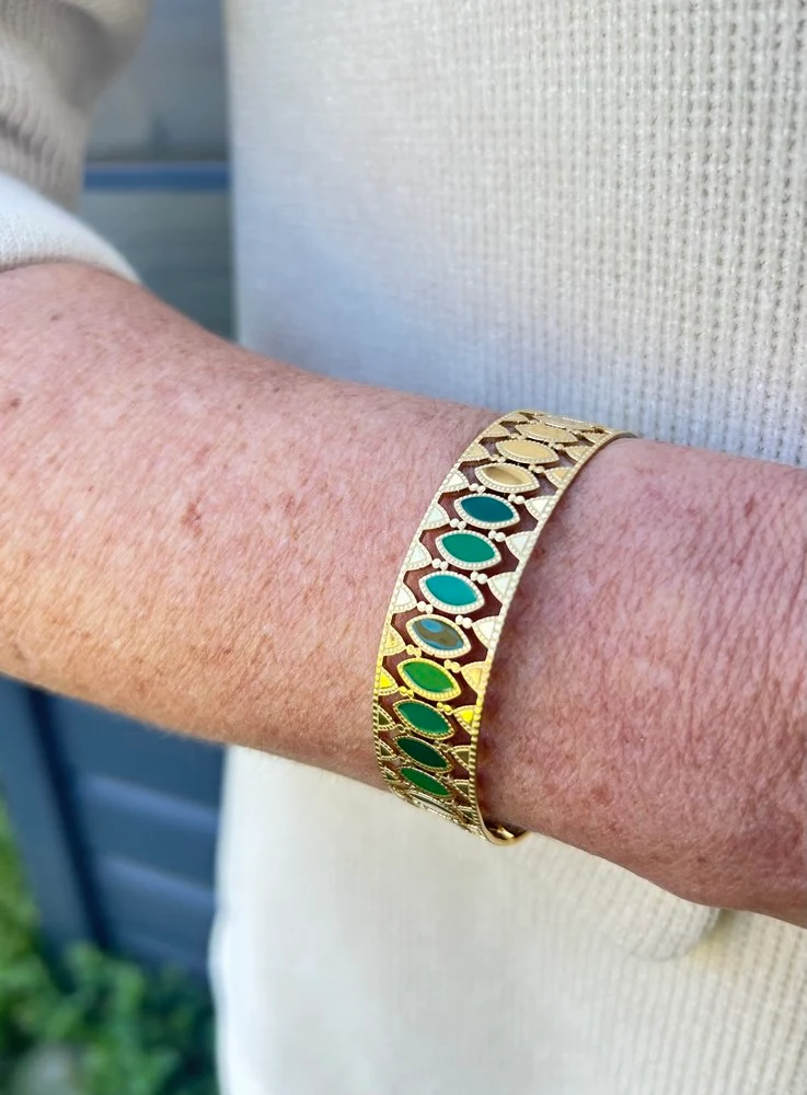 Bracelet manchette Timothy bleu