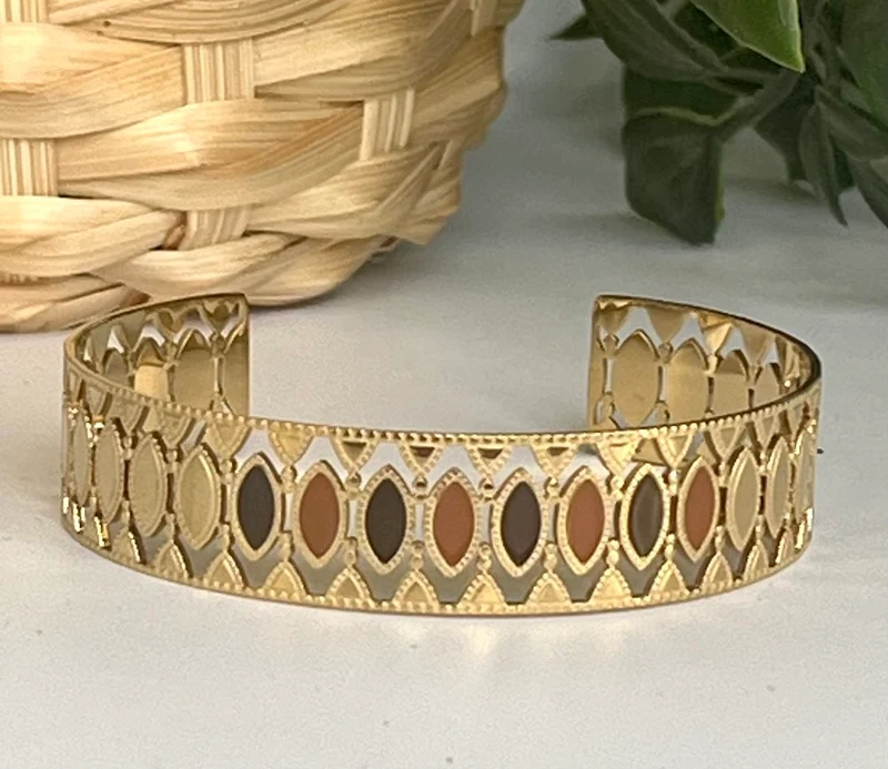 Bracelet manchette Timothy camel