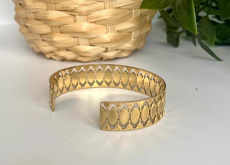 Bracelet manchette Timothy camel