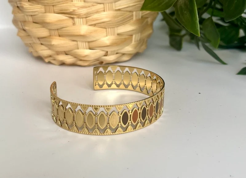 Bracelet manchette Timothy camel
