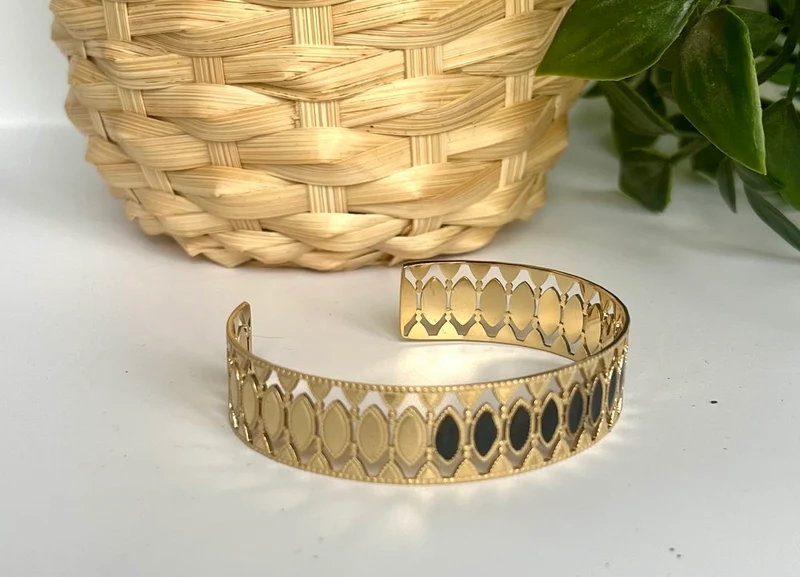 Bracelet manchette Timothy noir