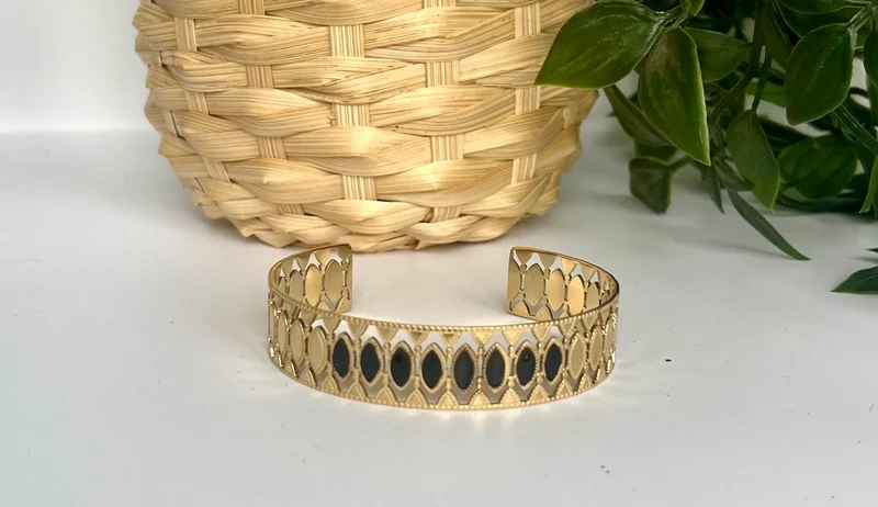 Bracelet manchette Timothy noir