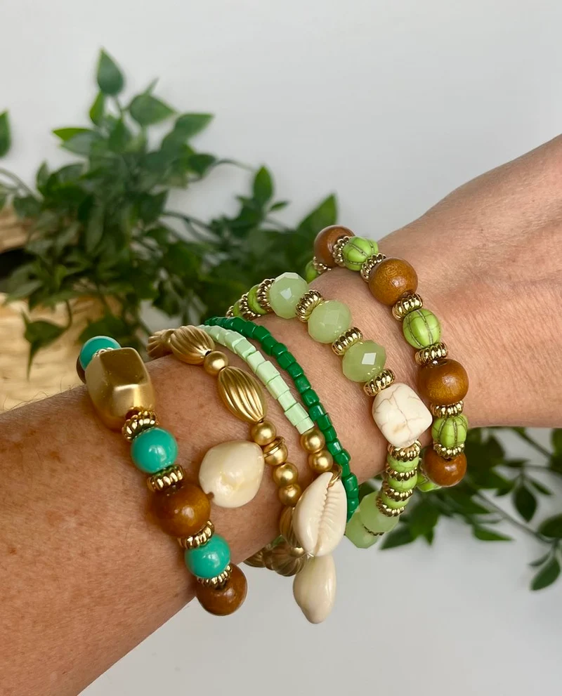 Bracelet 6 brins Tosco vert d'eau