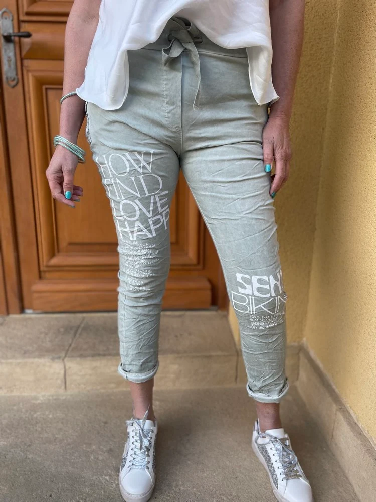Pantalon How find love tilleul