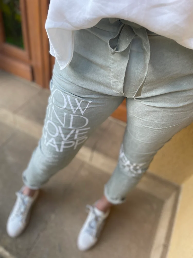 Pantalon How find love tilleul