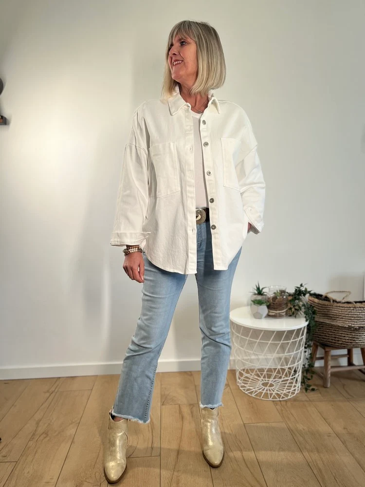Blouson loose Fabio blanc