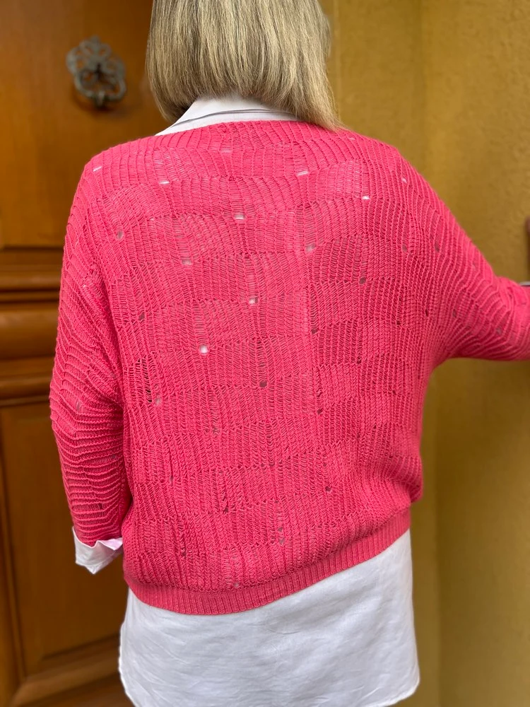 Pull ajouré Pago rose
