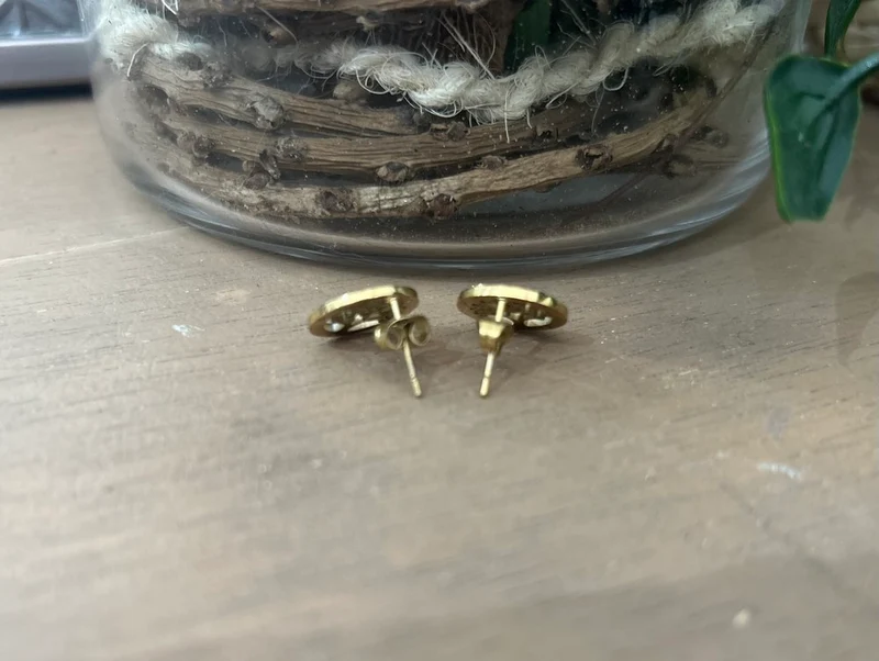 Boucles d'oreille Arbre de vie doré et blanc