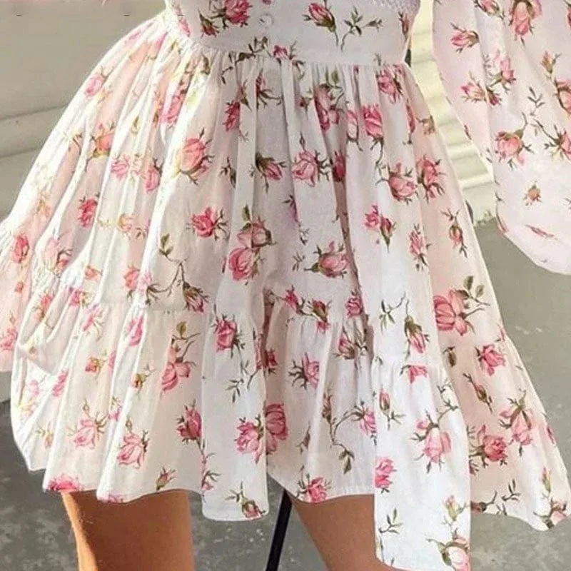 Robe invitée mariage fleurie courte