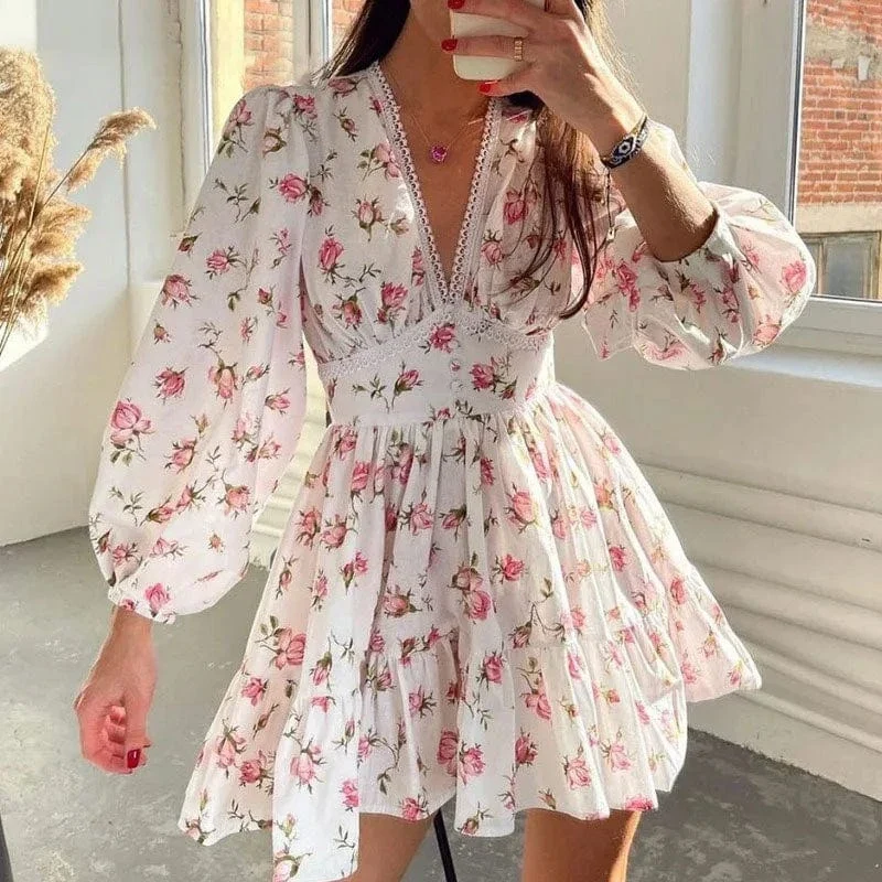 Robe invitée mariage fleurie courte