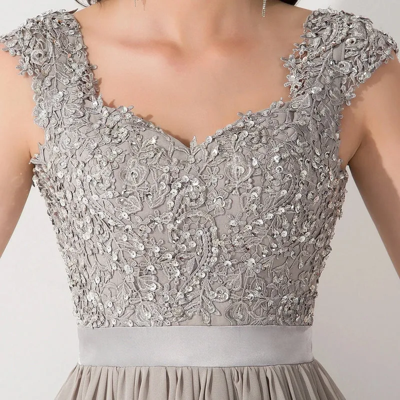 Robe de soirée longue haut en dentelle