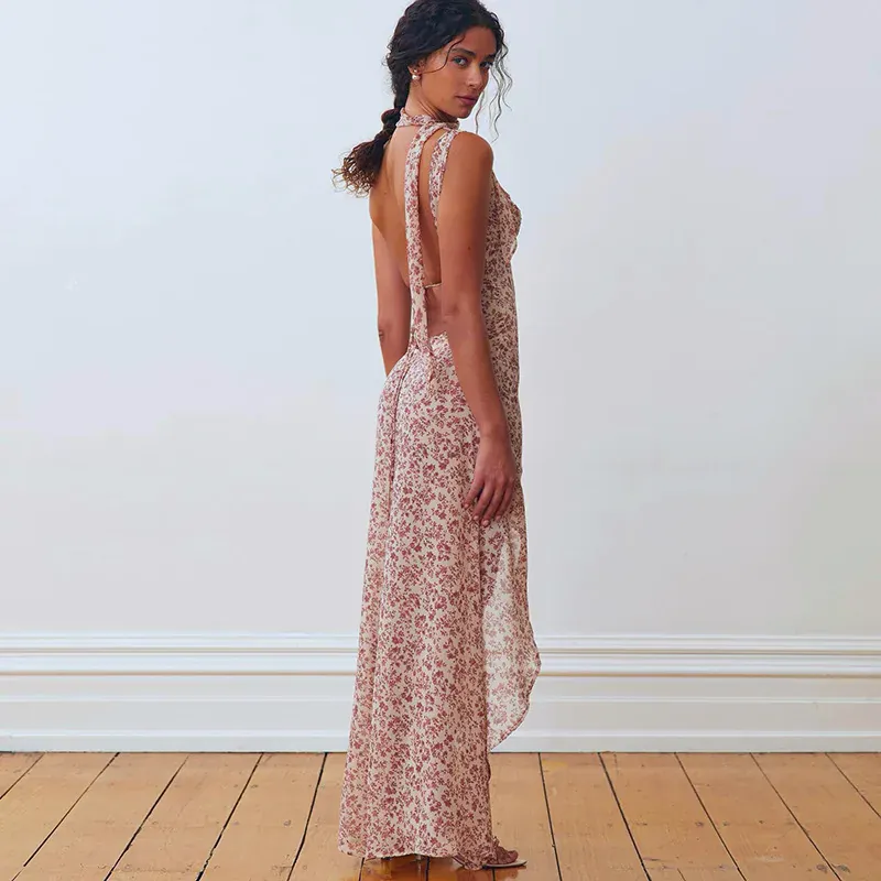 Robe été bohème longue dos nu