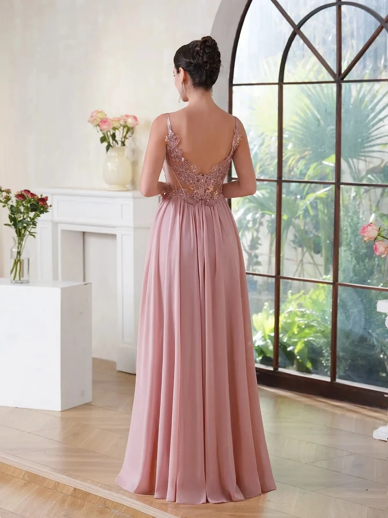 Robe de soirée longue fluide princesse