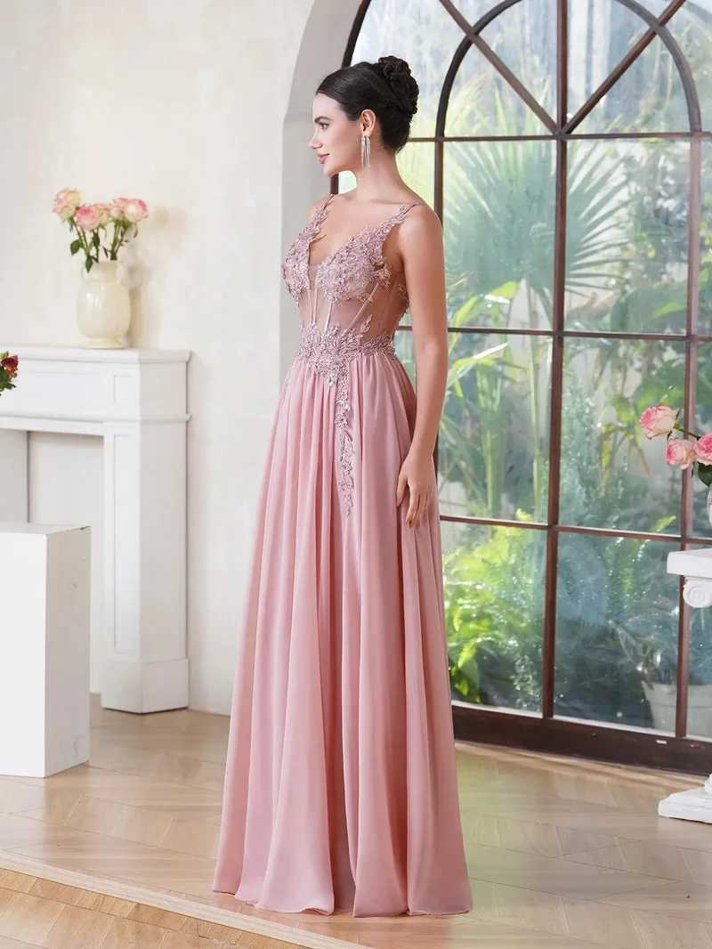 Robe de soirée longue fluide princesse