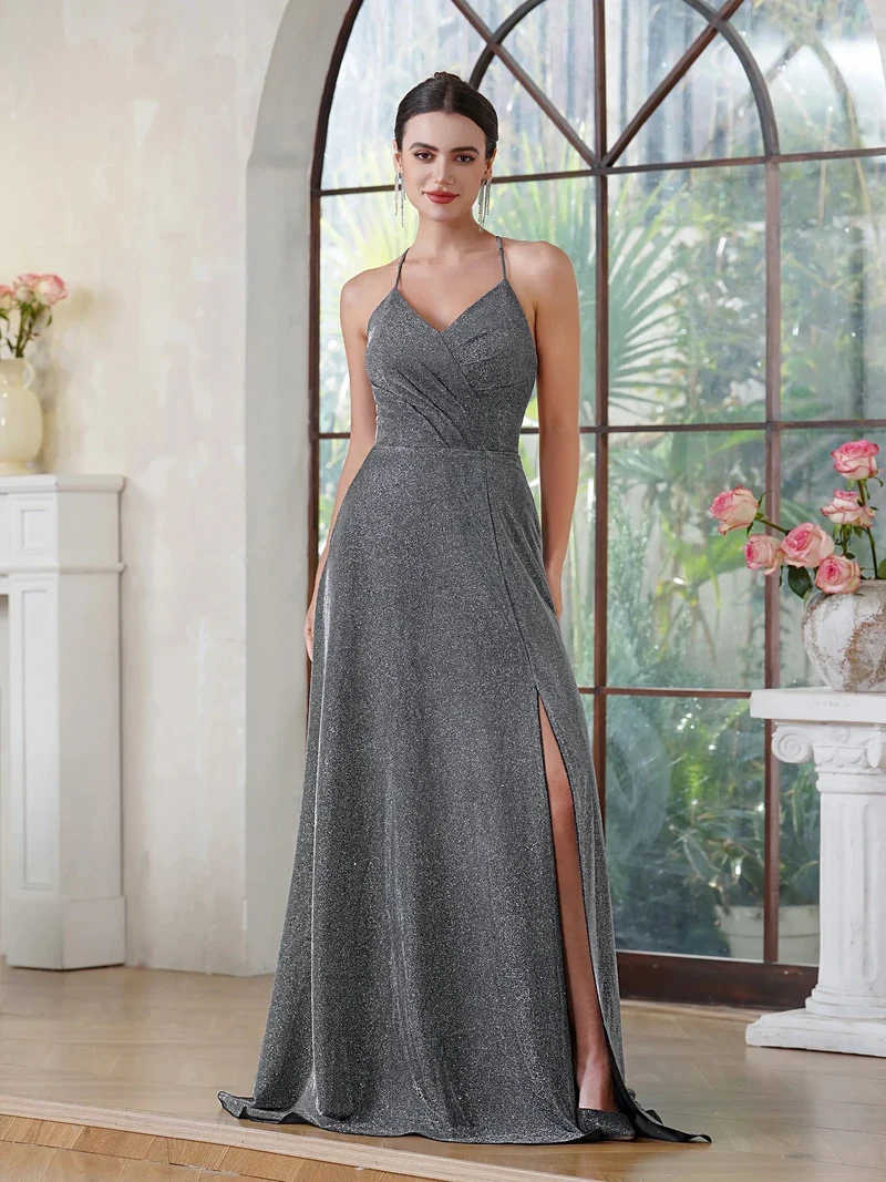 Robe de soirée dos nu longue fendue