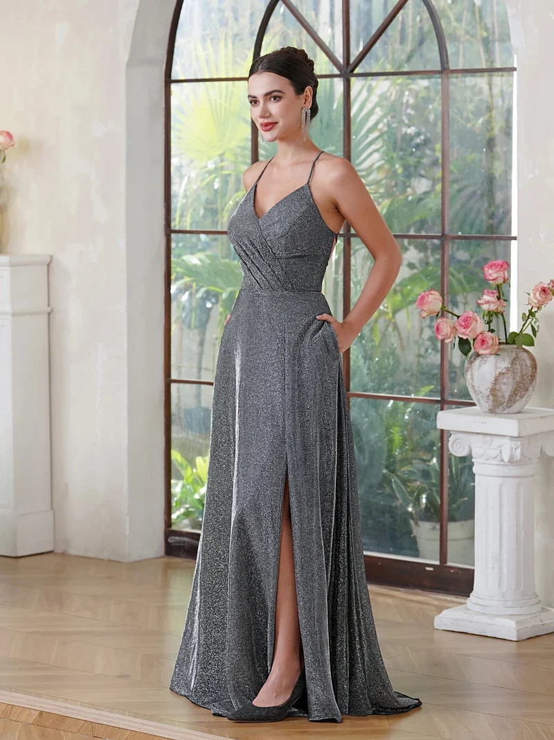 Robe de soirée dos nu longue fendue