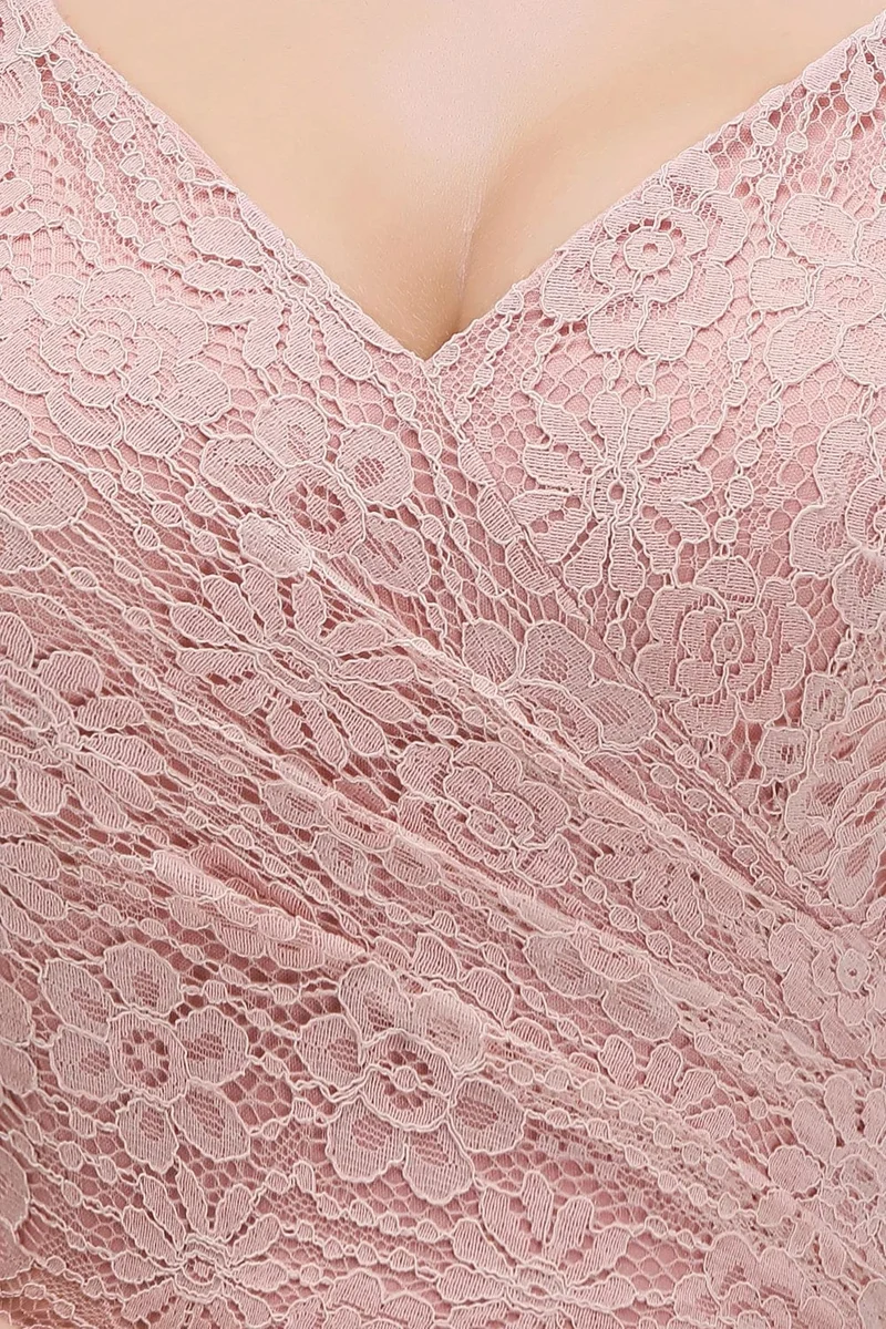Robe demoiselle d'honneur longue rose poudré