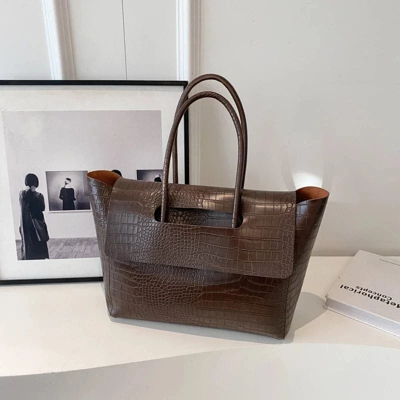 Sac à main crocodile marron
