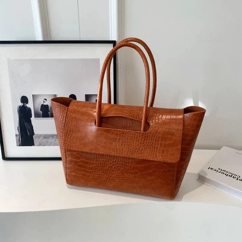Sac à main crocodile marron clair