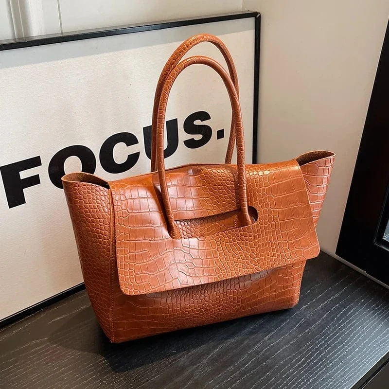 Sac à main crocodile marron clair