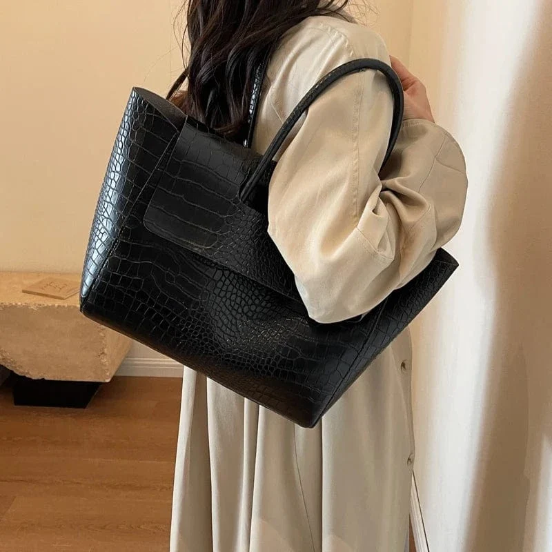 Sac à main crocodile noir