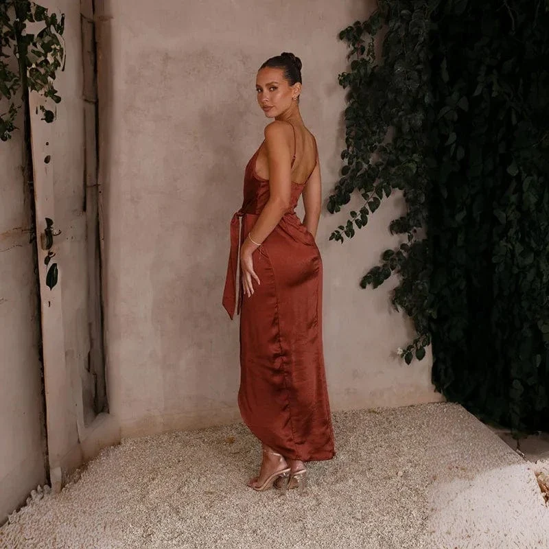 Robe invitée de mariage satinée