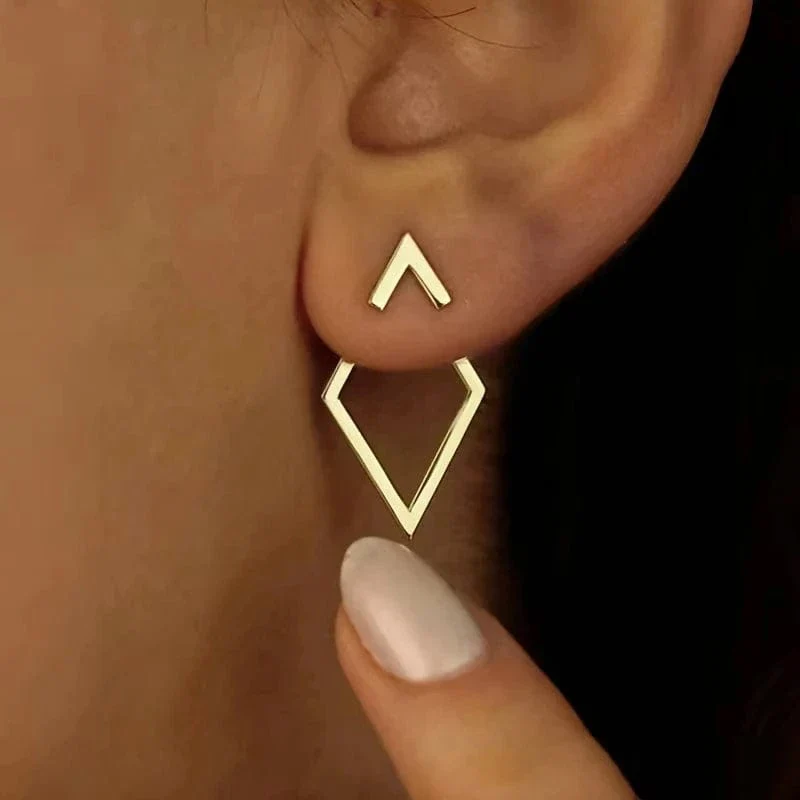 Boucles d'oreilles losange or