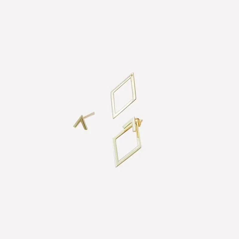 Boucles d'oreilles losange or