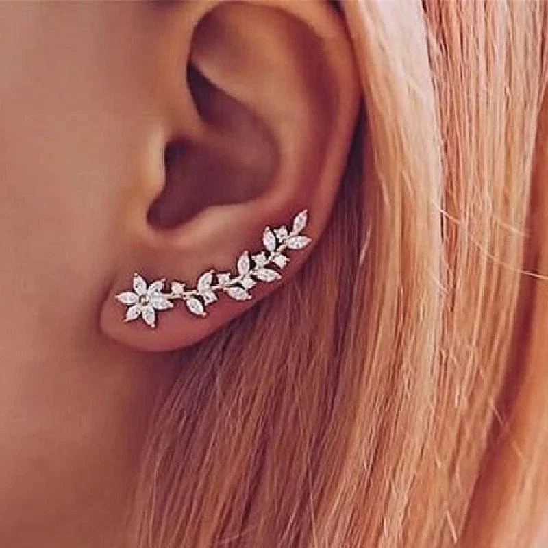 Boucles d'oreilles grimpantes zircons